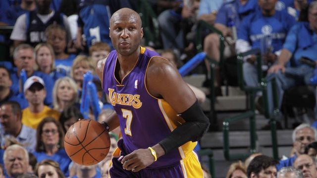 DALLAS, TX - MAY 6: Lamar Odom #7 of the Los Angeles Lakers handles the ball in Game Three of the Western Conference Semifinals against the Dallas Mavericks during the 2011 NBA Playoffs on May 6, 2011 at the American Airlines Center in Dallas, Texas. Mandatory Copyright Notice: Copyright 2011 NBAE