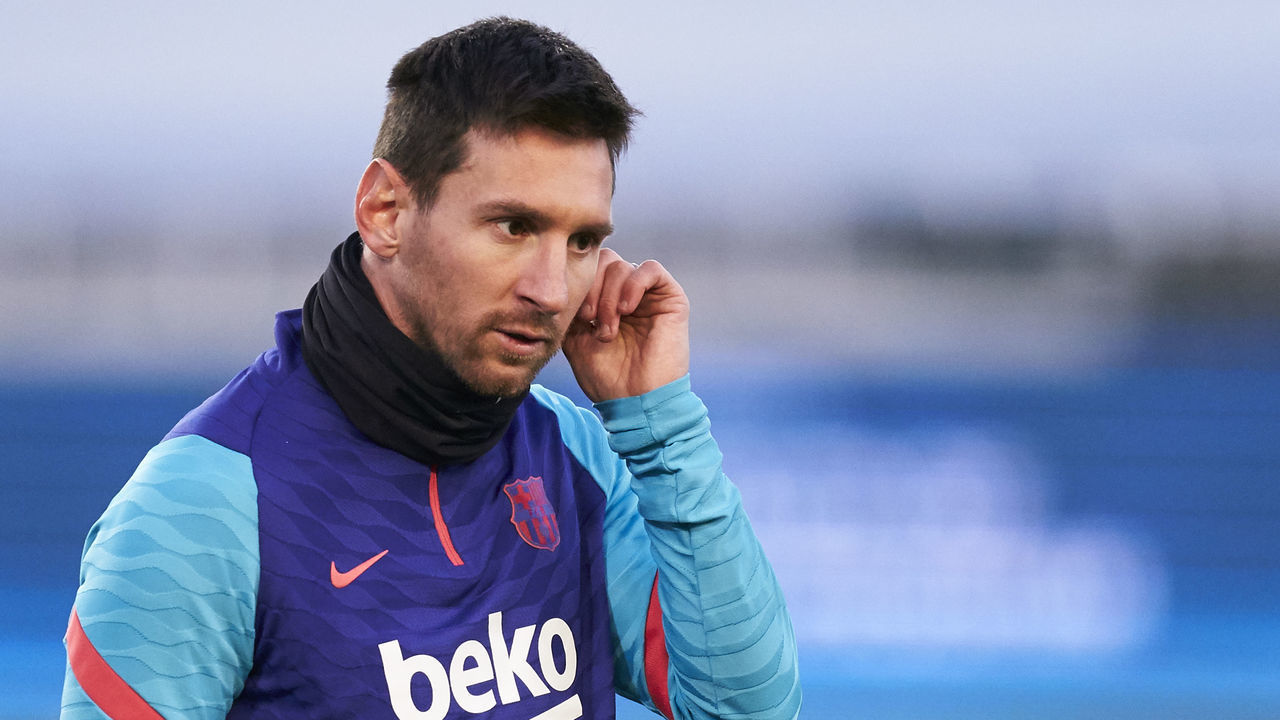 CORDOBA, SPAIN - JANUARY 12: Lionel Messi of FC Barcelona during the Training Session prior to the Spanish SuperCup First Semifinal at Estadio Nuevo Arcangel on January 12, 2021 in Cordoba, Spain.