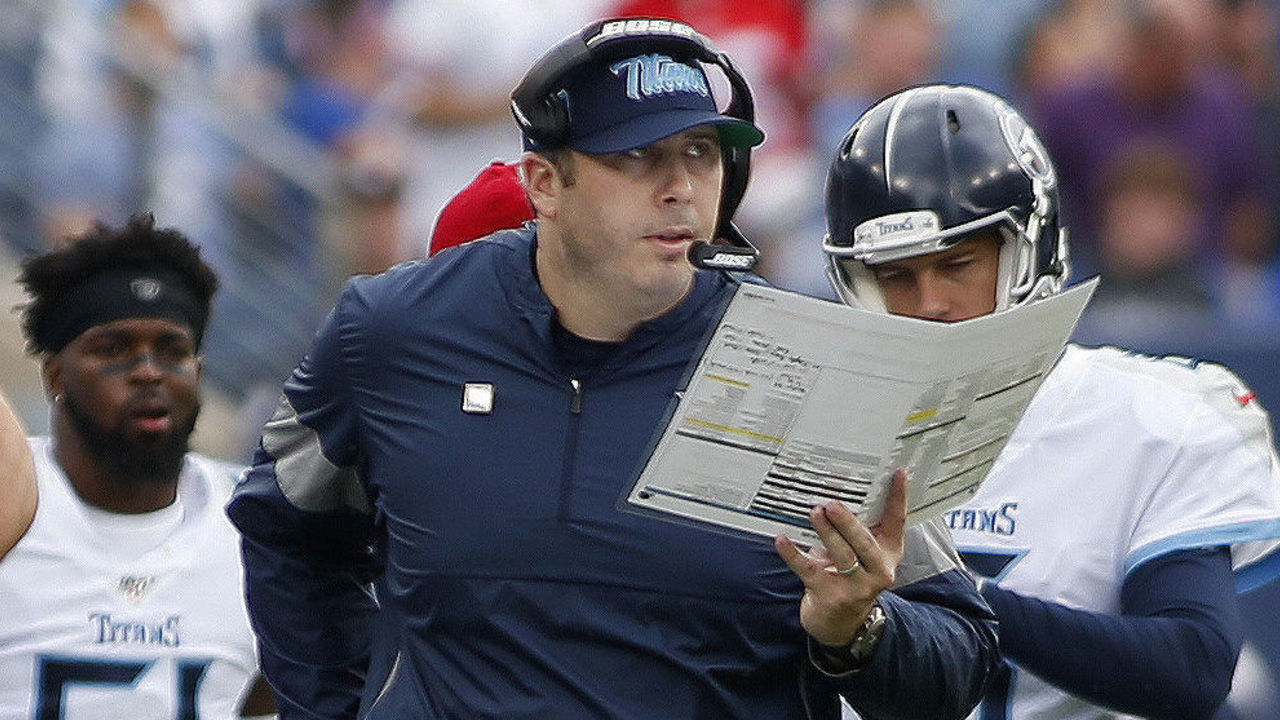 NASHVILLE, TN - OCTOBER 06: Tennessee Titans offensive coordinator Arthur Smith during a game between the Tennessee Titans and the Buffalo Bills on October 6, 2019, at Nissan Stadium in Nashville, Tennessee.