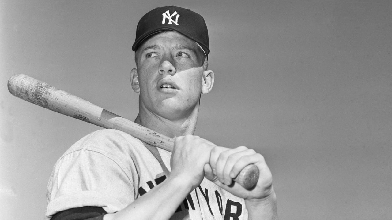 3/5/1951-Phoenix, AZ:Mickey Mantle,who many experts believe is the greatest prospect to the diamond in a long time,is shown here in batting stance.No less an authority than Casey Stengel,manager of the New York Yankees,said that Mantle is a likely successor to the great Joe DiMaggio.The Yanks were content to nurse Mantle along until DiMaggio dropped that broad hint that he might hang up his spikes at the end of the 1951 season.Now Mantle's schooling may be stepped up.Stengel wants to make the 19-year-old Mantle centerfielder.