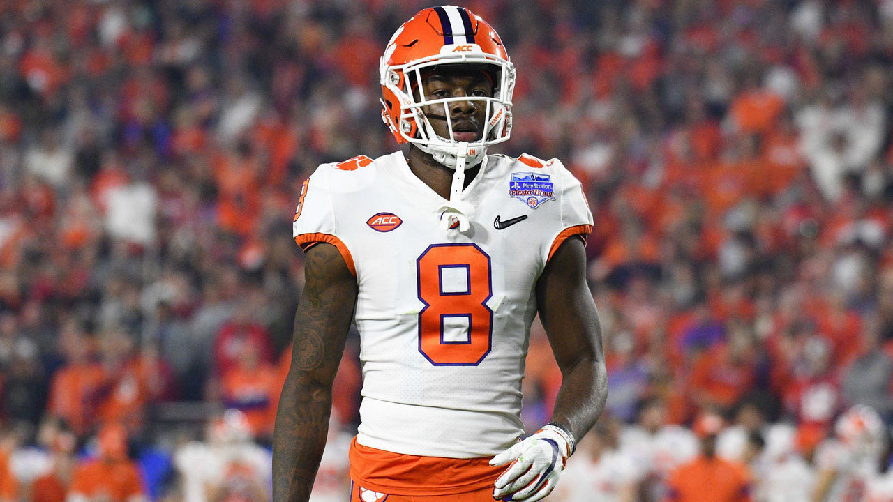 GLENDALE, AZ - DECEMBER 28: Clemson Tigers wide receiver Justyn Ross (8) looks on during the 2019 PlayStation Fiesta Bowl college football playoff semifinal game between the Ohio State Buckeyes and the Clemson Tigers on December 28, 2019 at State Farm Stadium in Glendale, AZ.