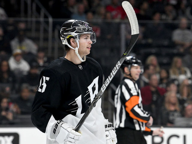 LOS ANGELES, CA - FEBRUARY 29: Los Angeles Kings Defenceman Ben Hutton (15) during a stoppage in play on February 29, 2020, at the Staples Center in Los Angeles, CA.