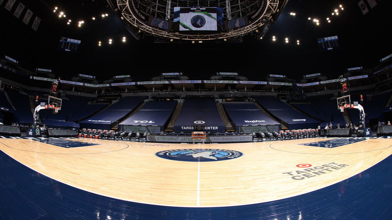 MINNEAPOLIS, MN - JANUARY 9: A general view of the Target Center prior to a game between the San Antonio Spurs and the Minnesota Timberwolves on January 9, 2021 at Target Center in Minneapolis, Minnesota. Mandatory Copyright Notice: Copyright 2021 NBAE