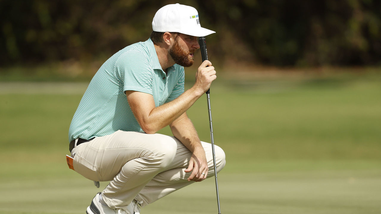 HONOLULU, HAWAII - JANUARY 17: Chris Kirk of the United States prepares to putt on the 16th green during the final round of the Sony Open in Hawaii at the Waialae Country Club on January 17, 2021 in Honolulu, Hawaii.
