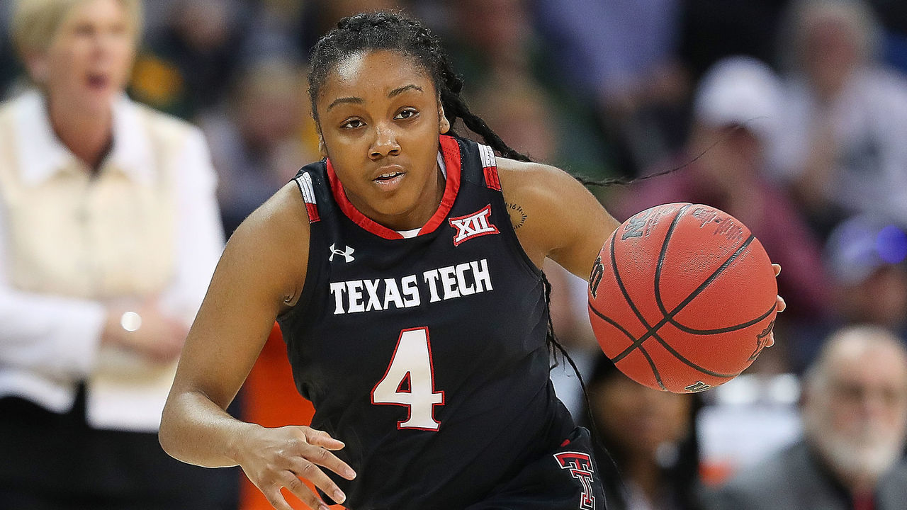 OKLAHOMA CITY, OK - MARCH 09: Texas Tech Red Raiders Guard Chrislyn Carr (04) during the BIG12 Women's basketball tournament between the Baylor and the Texas Tech on March 9, 2019, at the Chesapeake Energy Arena in Oklahoma City, OK.