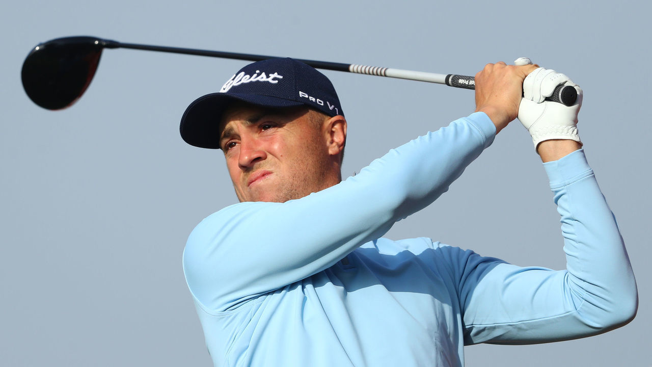 ABU DHABI, UNITED ARAB EMIRATES - JANUARY 20: Justin Thomas of the United States of America plays a shot during the pro am ahead of the Abu Dhabi HSBC Championship at Abu Dhabi Golf Club on January 20, 2021 in Abu Dhabi, United Arab Emirates.