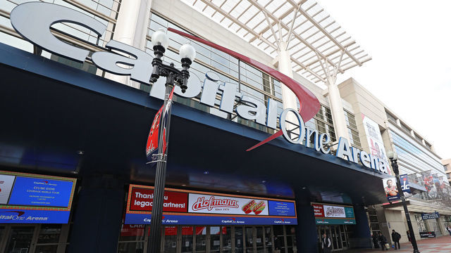 WASHINGTON, DC - MARCH 12: A general view of the exterior of Capital One Arena after the Detroit Red Wings against the Washington Capitals NHL game was postponed due to the coronavirus at Capital One Arena on March 12, 2020 in Washington, DC. Today the NHL announced is has suspended their season due to the uncertainty of the coronavirus (COVID-19) with hopes of returning. The NHL currently joins the NBA, MLS, as well as, other sporting events and leagues around the world suspending play because of the coronavirus outbreak.