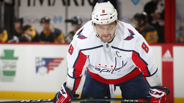 PITTSBURGH, PA - JANUARY 19: Alex Ovechkin #8 of the Washington Capitals in action against the Pittsburgh Penguins at PPG PAINTS Arena on January 19, 2021 in Pittsburgh, Pennsylvania.