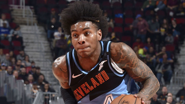 CLEVELAND, OH - MARCH 2: Kevin Porter Jr. #4 of the Cleveland Cavaliers drives to the basket against the Utah Jazz on March 2, 2020 at Rocket Mortgage FieldHouse in Cleveland, Ohio. NOTE TO USER: User expressly acknowledges and agrees that, by downloading and/or using this Photograph, user is consenting to the terms and conditions of the Getty Images License Agreement. Mandatory Copyright Notice: Copyright 2020 NBAE