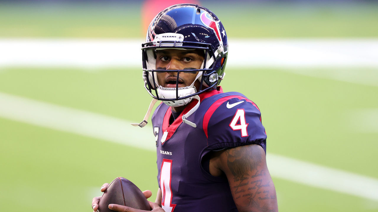 HOUSTON, TEXAS - JANUARY 03: Deshaun Watson #4 of the Houston Texans in action against the Tennessee Titans during a game at NRG Stadium on January 03, 2021 in Houston, Texas.