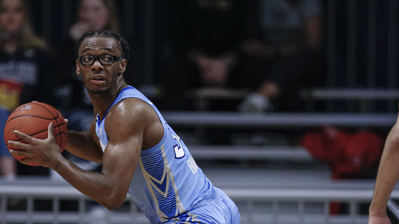 INDIANAPOLIS, IN - JANUARY 16: Denzel Mahoney #34 of the Creighton Bluejays is seen during the game against the Butler Bulldogs at Hinkle Fieldhouse on January 16, 2021 in Indianapolis, Indiana.