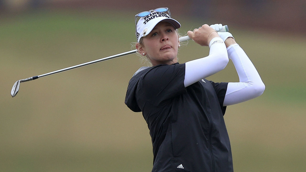 LAKE BUENA VISTA, FLORIDA - JANUARY 23: Jessica Korda plays a shot on the fourth hole during the third round of the Diamond Resorts Tournament Of Champions at Tranquilo Golf Course at the Four Seasons Golf and Sports Club on January 23, 2021 in Lake Buena Vista, Florida.