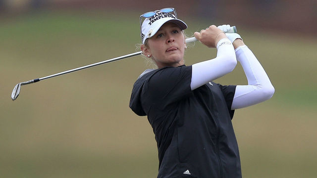 LAKE BUENA VISTA, FLORIDA - JANUARY 23: Jessica Korda plays a shot on the fourth hole during the third round of the Diamond Resorts Tournament Of Champions at Tranquilo Golf Course at the Four Seasons Golf and Sports Club on January 23, 2021 in Lake Buena Vista, Florida.