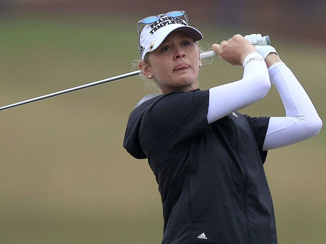 LAKE BUENA VISTA, FLORIDA - JANUARY 23: Jessica Korda plays a shot on the fourth hole during the third round of the Diamond Resorts Tournament Of Champions at Tranquilo Golf Course at the Four Seasons Golf and Sports Club on January 23, 2021 in Lake Buena Vista, Florida.