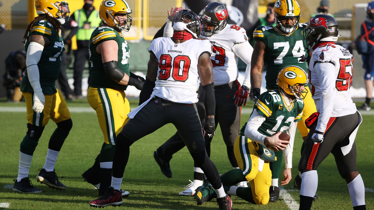 Official NFL Shop - The NFC title is on the line as Tom Brady and the Tampa  Bay Buccaneers face off against Aaron Rodgers and the Green Bay Packers!  #GoPackGo or #GoBucs