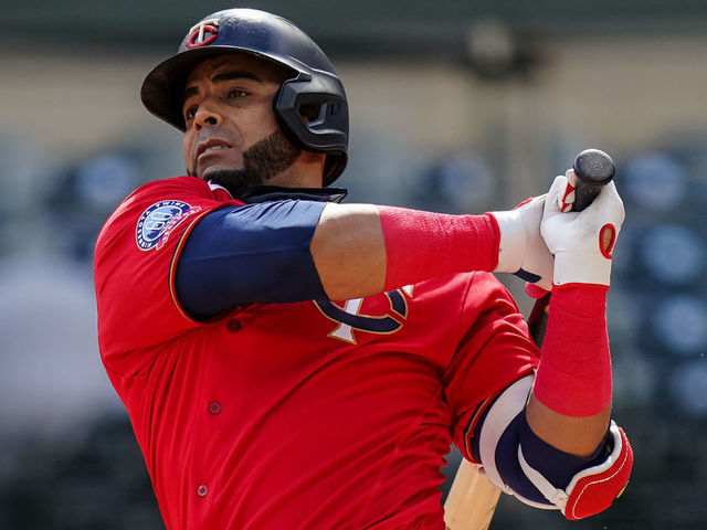 MINNEAPOLIS, MN - AUGUST 04: Nelson Cruz #23 of the Minnesota Twins bats during game one of a doubleheader against the Detroit Tigers on August 4, 2020 at Target Field in Minneapolis, Minnesota.