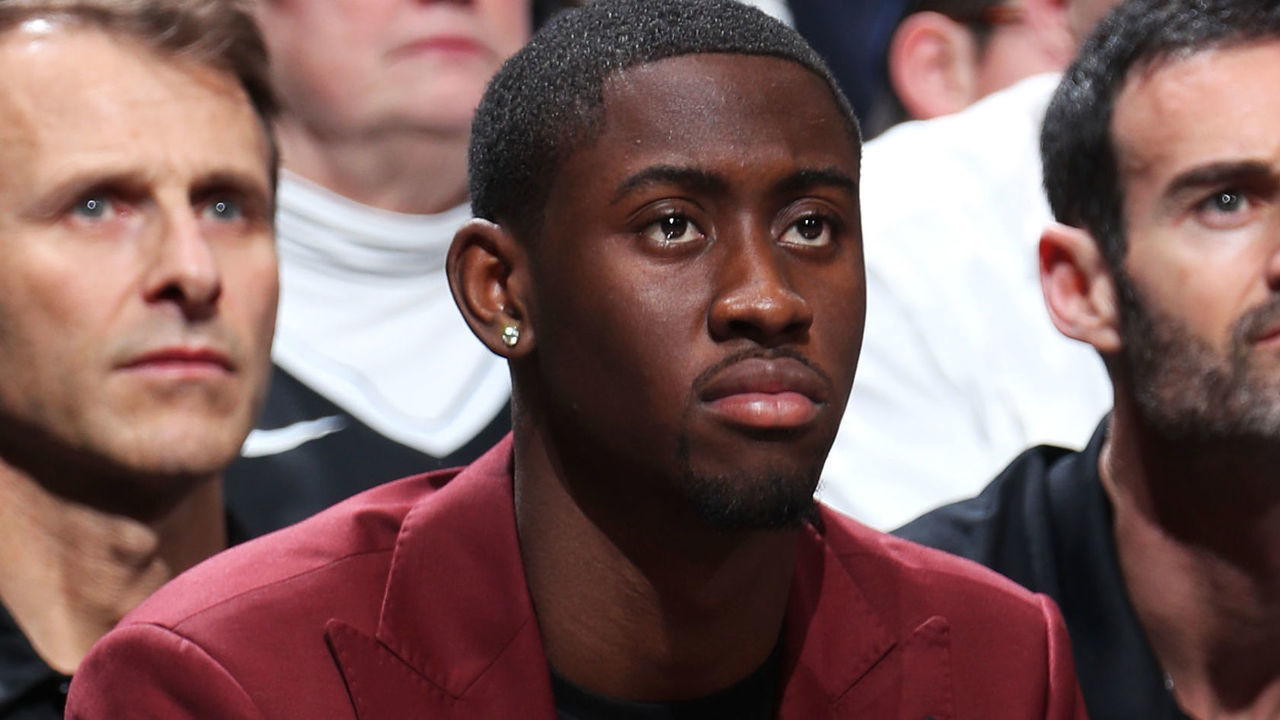 BROOKLYN, NY - JANUARY 2: Caris LeVert #22 of the Brooklyn Nets looks on from the bench during the game against the New Orleans Pelicans on January 2, 2019 at Barclays Center in Brooklyn, New York. Mandatory Copyright Notice: Copyright 2019 NBAE