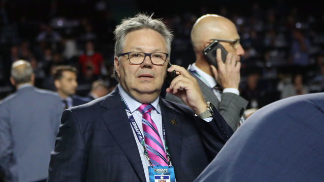 VANCOUVER, BRITISH COLUMBIA - JUNE 22: Kelly McCrimmon of the Vegas Golden Knights attends the 2019 NHL Draft at Rogers Arena on June 22, 2019 in Vancouver, Canada.