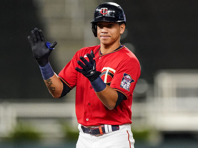 MINNEAPOLIS, MN - SEPTEMBER 25: Ehire Adrianza #13 of the Minnesota Twins celebrates against the Cincinnati Reds on September 25, 2020 at Target Field in Minneapolis, Minnesota.