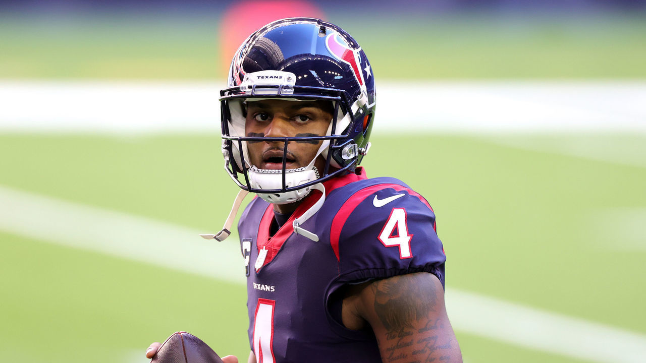 HOUSTON, TEXAS - JANUARY 03: Deshaun Watson #4 of the Houston Texans in action against the Tennessee Titans during a game at NRG Stadium on January 03, 2021 in Houston, Texas.