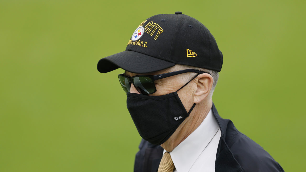 JACKSONVILLE, FLORIDA - NOVEMBER 22: Owner Art Rooney II of the Pittsburgh Steelers looks on during warmups prior to the game against the Jacksonville Jaguars at TIAA Bank Field on November 22, 2020 in Jacksonville, Florida.