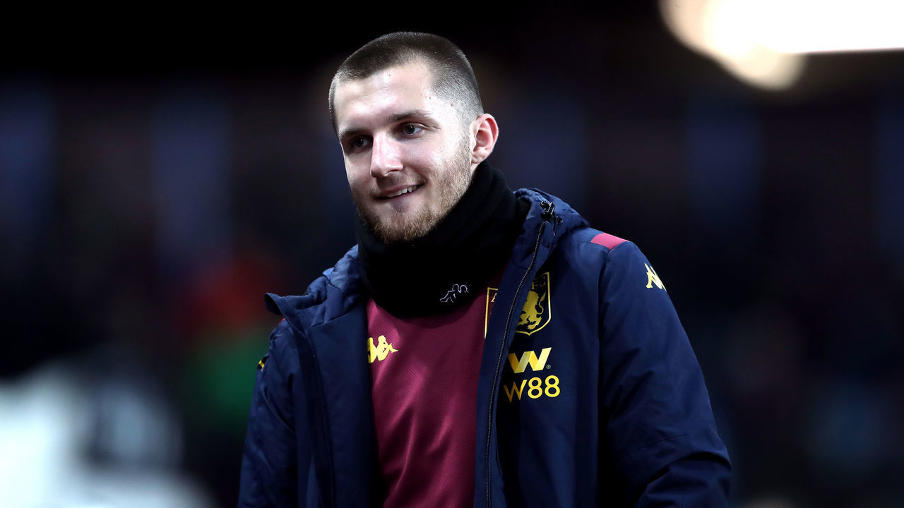 Aston Villa's Indiana Vassilev before the Premier League match at Villa Park, Birmingham.