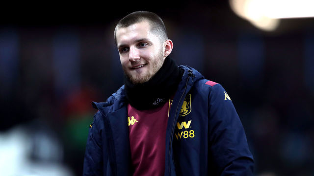 Aston Villa's Indiana Vassilev before the Premier League match at Villa Park, Birmingham.