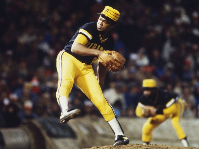 BALTIMORE - OCTOBER 1979: Pittsburgh Pirates' pitcher Grant Jackson #23 pitches against the Baltimore Orioles during the World Series at Memorial Stadium in October of 1979 in Baltimore, Maryland.