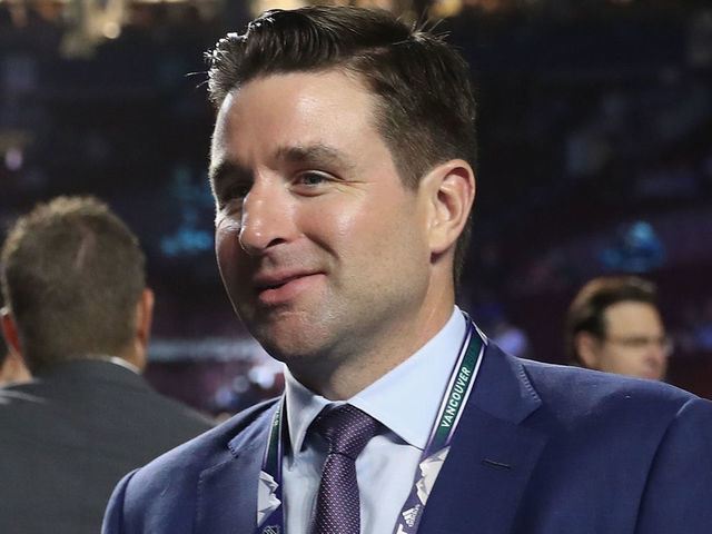 VANCOUVER, BRITISH COLUMBIA - JUNE 21: Chris Drury attends the 2019 NHL Draft at the Rogers Arena on June 21, 2019 in Vancouver, Canada.