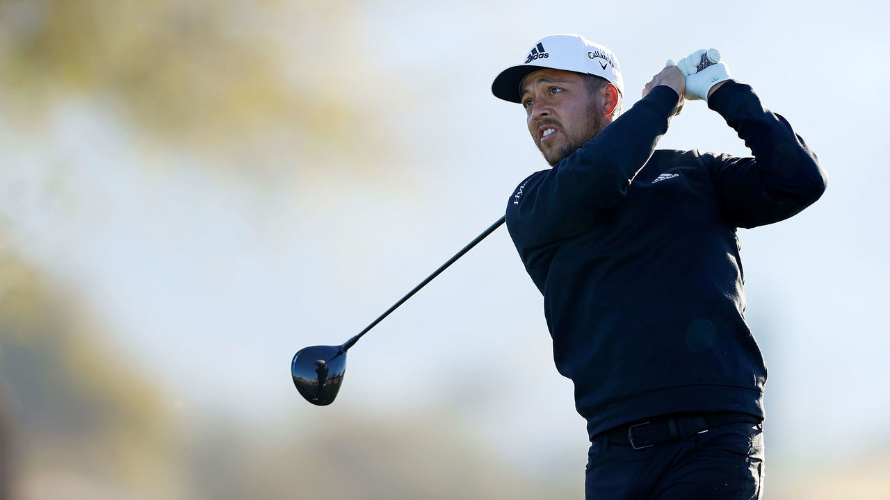 SCOTTSDALE, ARIZONA - FEBRUARY 04: Xander Schauffele of the United States hits his tee shot on the 13th hole during the first round of the Waste Management Phoenix Open at TPC Scottsdale on February 04, 2021 in Scottsdale, Arizona.