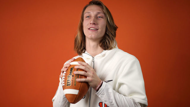 NEW ORLEANS, LOUISIANA - JANUARY 11: Trevor Lawrence #16 of the Clemson Tigers attends media day for the College Football Playoff National Championship on January 11, 2020 in New Orleans, Louisiana.
