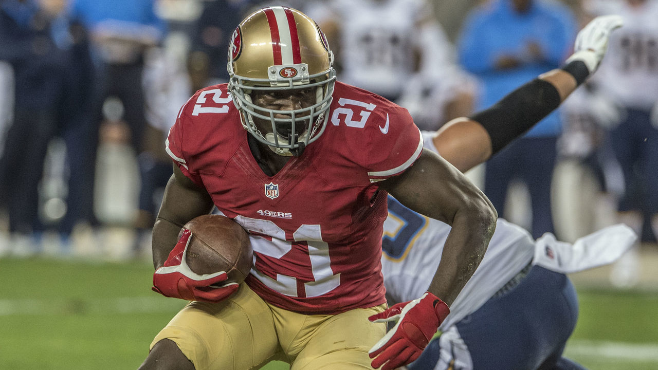 December 20, 2014: San Francisco 49ers running back Frank Gore (21) finds running room on Saturday, December 20, 2014, at Levis Stadium in Santa Clara, California. The Chargers defeated the 49ers 38-35 in overtime.