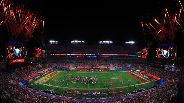 TAMPA, FLORIDA - FEBRUARY 07: Fireworks erupt after the Tampa Bay Buccaneers defeated the Kansas City Chiefs in Super Bowl LV at Raymond James Stadium on February 07, 2021 in Tampa, Florida. The Buccaneers defeated the Chiefs 31-9.