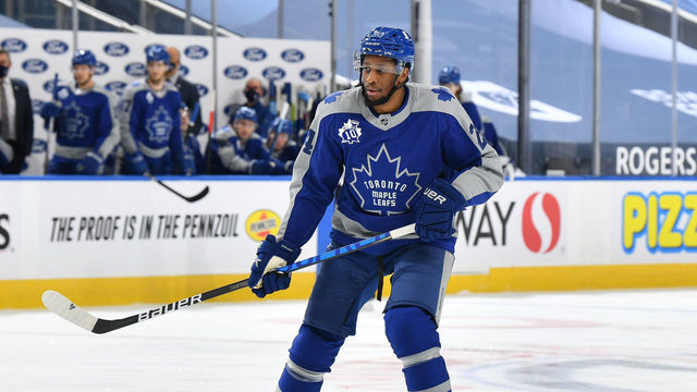 EDMONTON, AB - JANUARY 30: Wayne Simmonds #24 of the Toronto Maple Leafs skates during the game against the Edmonton Oilers on January 30, 2021 at Rogers Place in Edmonton, Alberta, Canada.