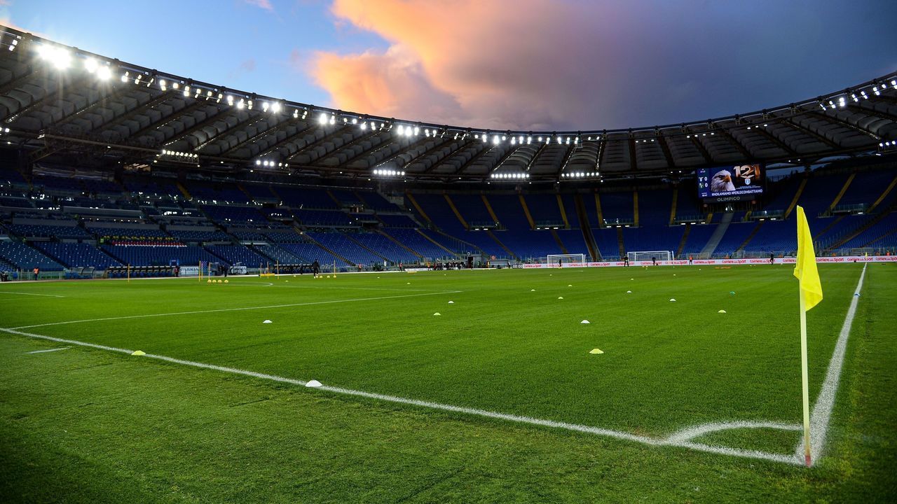 ROME, ITALY - JANUARY 24: A general view of Stadio Olimpico before the Serie A match between SS Lazio and US Sassuolo at Stadio Olimpico on January 24, 2021 in Rome, Italy. Sporting stadiums around Italy remain under strict restrictions due to the Coronavirus Pandemic as Government social distancing laws prohibit fans inside venues resulting in games being played behind closed doors.
