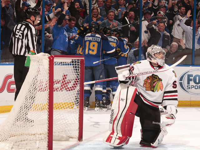 GIF: Corey Crawford robs Vladimir Tarasenko with diving blocker save