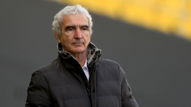 Nantes' French head coach Raymond Domenech looks on during the French L1 Football match between FC Nantes and RC Lens, at La Beaujoire Stadium, in Nantes, western France, on January 17, 2021.