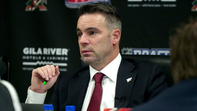 GLENDALE, ARIZONA - OCTOBER 07: Assistant eneral manager Steve Sullivan of the Arizona Coyotes attends rounds 2-7 of the 2020 NHL Entry Draft at Gila River Arena on October 07, 2020 in Glendale, Arizona. The 2020 NHL Draft was held virtually due to the ongoing coronavirus (COVID-19) pandemic.