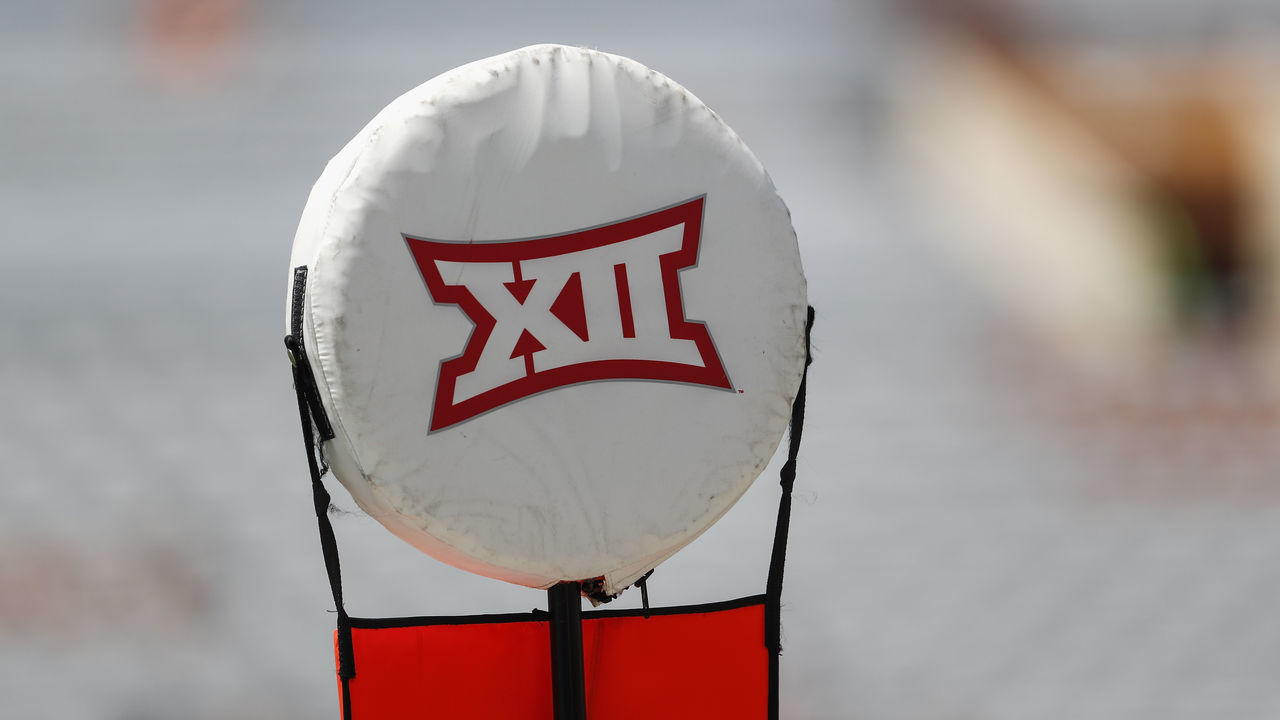 AUSTIN, TX - SEPTEMBER 09: A Big XII logo is seen on a first down marker prior to the game between the San Jose State Spartans and the Texas Longhorns at Darrell K Royal-Texas Memorial Stadium on September 9, 2017 in Austin, Texas.