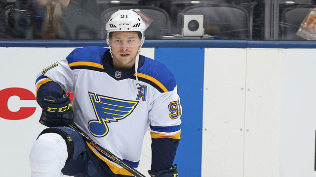 TORONTO,ON - JANUARY 16: Vladimir Tarasenko #91 of the St.Louis Blues warms up prior to playing against the Toronto Maple Leafs in an NHL game at the Air Canada Centre on January 16, 2018 in Toronto, Ontario, Canada. The Blues defeated the Maple Leafs 2-1 in overtime.