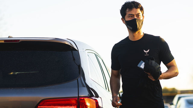 PEORIA, AZ - FEBRUARY 17: Pitcher Yu Darvish #11 of the San Diego Padres enters the training facility at the Peoria Sports Complex on February 17, 2021 in Peoria, Arizona.