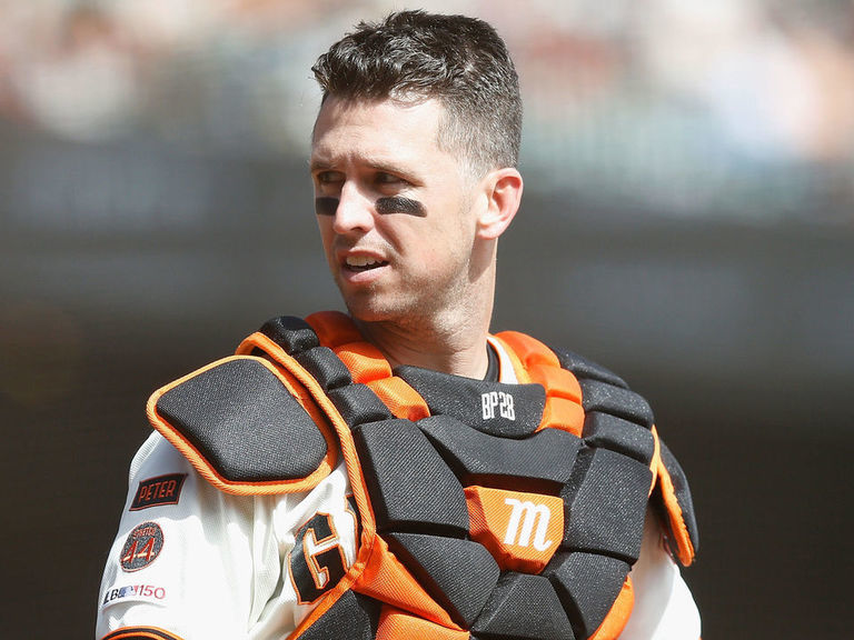 Buster Posey works out arm in offseason firing dirty diapers