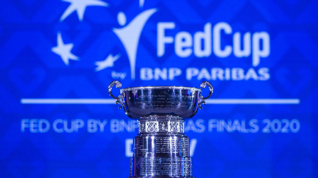 Fed Cup trophy during the draw ceremony on Tuesday 11 February 2020 at the Museum of Fine Arts in Budapest.