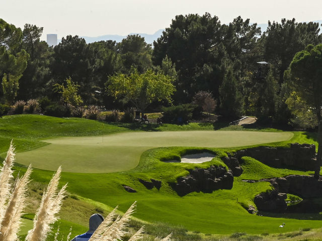 LAS VEGAS, NV - OCTOBER 18: Bubba Watson plays his shot from the 13th tee during the final round of THE CJ CUP @ SHADOW CREEK at Shadow Creek Golf Course on October 18, 2020 in Las Vegas, Nevada.