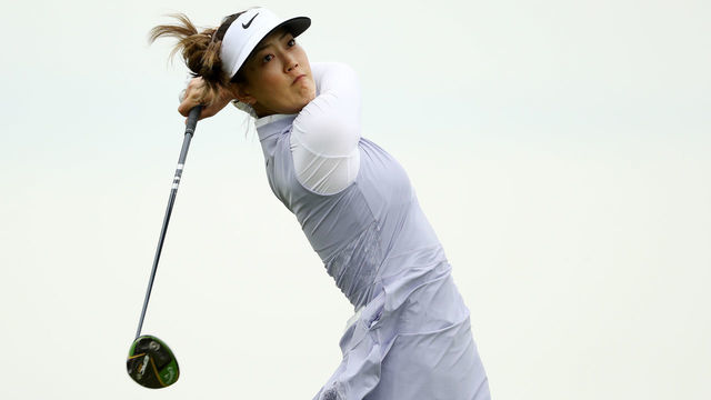 CHASKA, MINNESOTA - JUNE 21: Michelle Wie hits her tee shot on the third hole during the second round of the KPMG PGA Championship at Hazeltine National Golf Club on June 21, 2019 in Chaska, Minnesota.