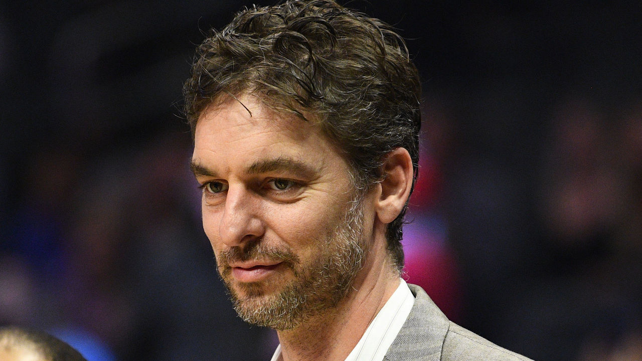 LOS ANGELES, CA - NOVEMBER 07: Portland Trail Blazers Center Pau Gasol (16) looks on during a NBA game between the Portland Trailblazers and the Los Angeles Clippers on November 7, 2019 at STAPLES Center in Los Angeles, CA.