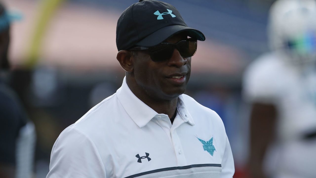 ORLANDO, FL - JANUARY 02: Team Pressure head coach Deion Sanders during the 2020 Under Armour All-America Game on January 02, 2020 at Camping World Stadium in Orlando, FL.