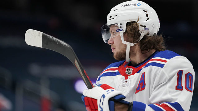 WASHINGTON, DC - FEBRUARY 20: Artemi Panarin #10 of the New York Rangers skates before a game against the Washington Capitals at Capital One Arena on February 20, 2021 in Washington, DC.