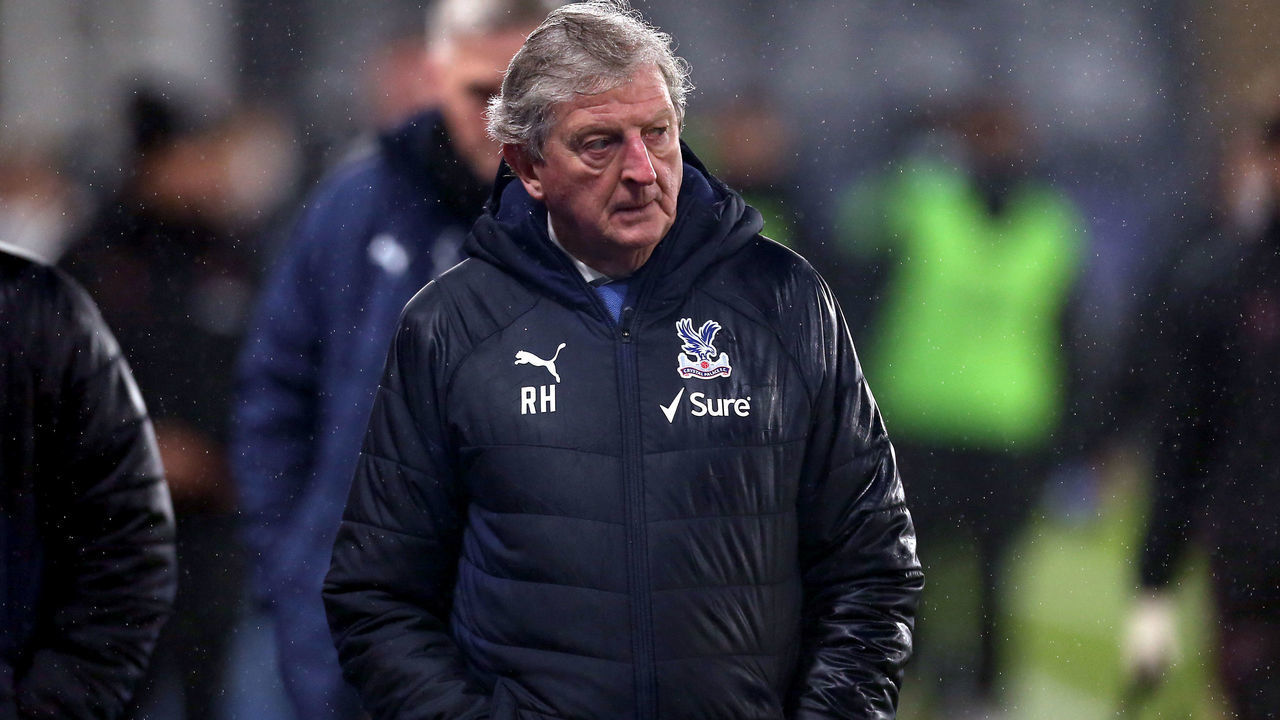Crystal Palace manager Roy Hodgson walks off the pitch at half time of the Premier League match at Selhurst Park, London. Picture date: Tuesday January 26, 2021.
