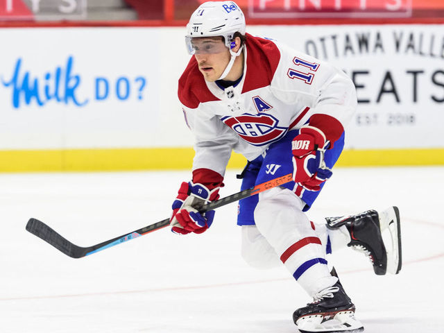 OTTAWA, ON - FEBRUARY 21: Montreal Canadiens Right Wing Brendan Gallagher (11) skates during the first period of the NHL game between the Ottawa Senators and the Montreal Canadiens on February 21, 2021 at the Canadian Tire Centre in Ottawa, Ontario, Canada.